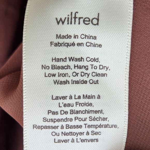 WILFRED Dress Women's Small Bronze Baby Doll Aritzia Lined Classic Luxury - Picture 11 of 12